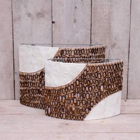 Wandleuchte Bambus dunkel 35 cm breit