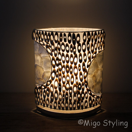 Tafellamp licht bamboe 30 cm 