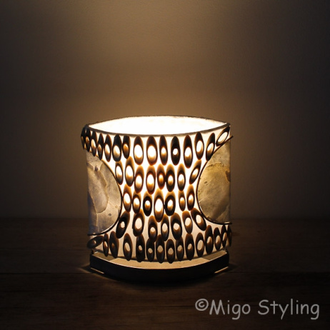 Tafellamp licht bamboe 20 cm 