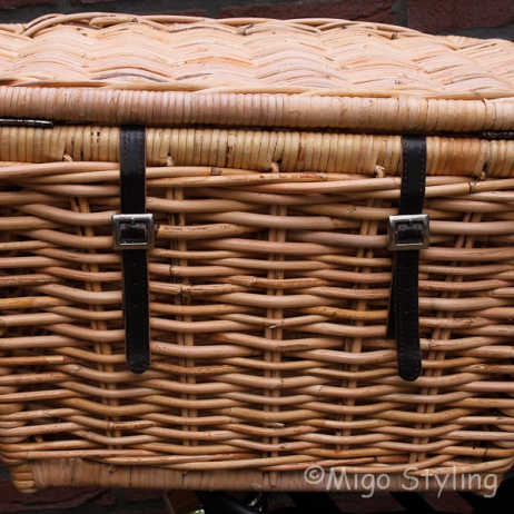 Fahrradkorb mit Deckel (L) Rattan natur