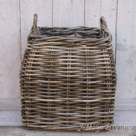 Appelmand / plantenmand riet grey 