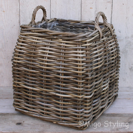 Appelmand / plantenmand riet grey