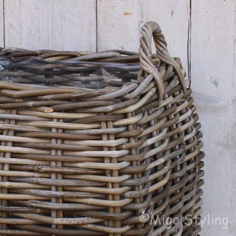 Appelmand / plantenmand riet grey