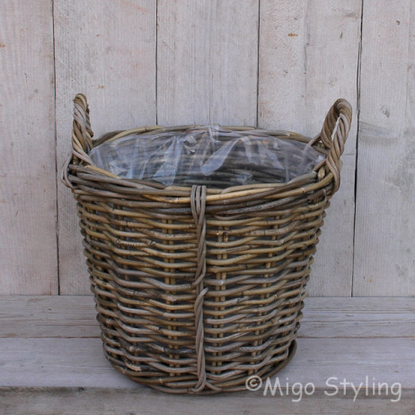 Aardappelmand middel grey rotan 