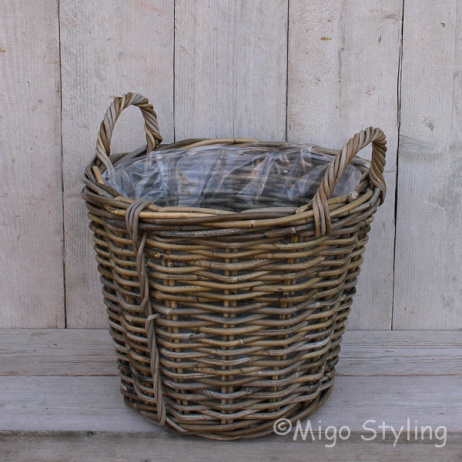 Aardappelmand middel grey rotan 