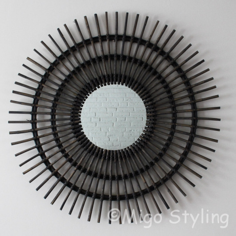 Rotan spiegel rond Kubo Grijs