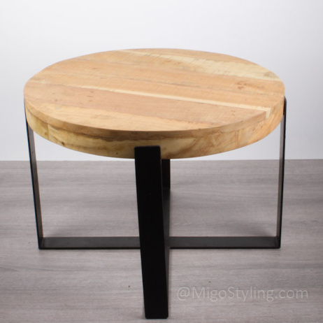 Bijzet-salontafel rond mango