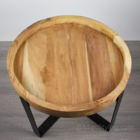 Bijzet-salontafel rond mango