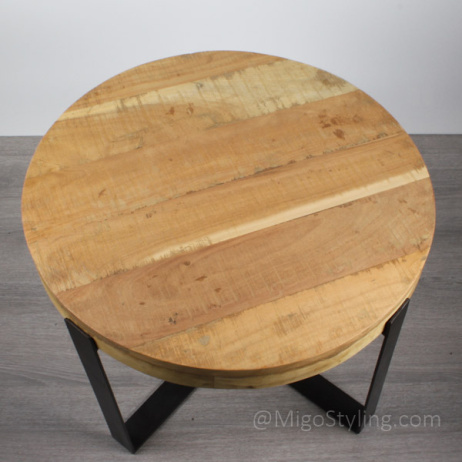 Bijzet-salontafel rond mango