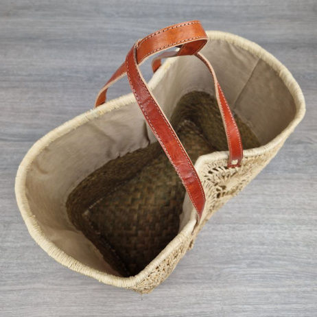 Boodschappentas van zeegras met borduursel groot