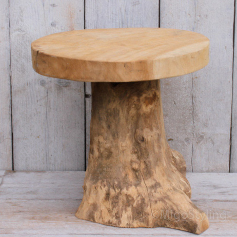 Boomstam kruk teak hout