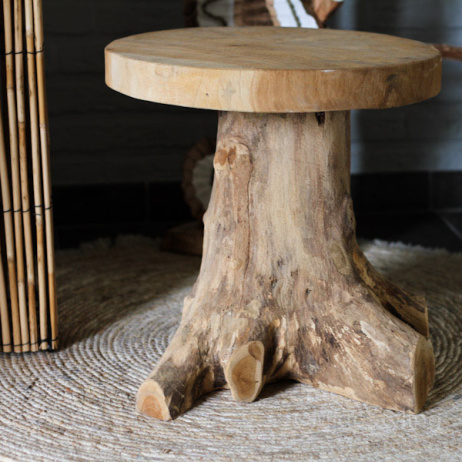 Boomstam kruk teak hout