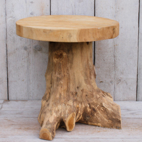 Boomstam kruk teak hout