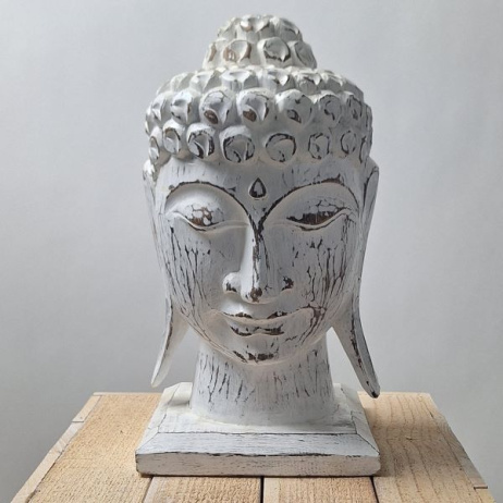 Houten Buddha masker staand 