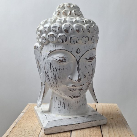 Houten Buddha masker staand 