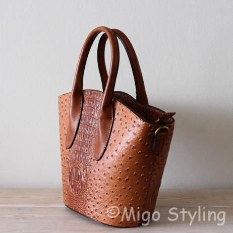 Croco tas Ibiza Camel met hengsel