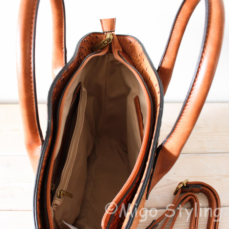 Croco tas Ibiza Camel met hengsel 