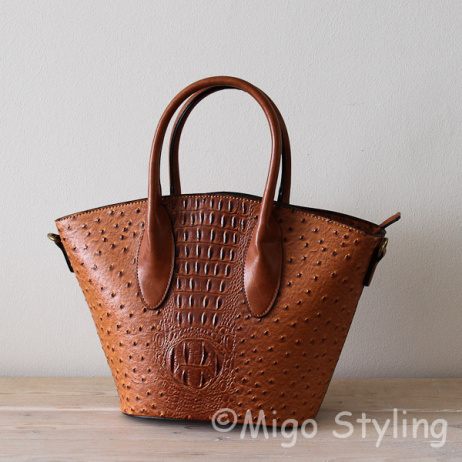 Croco tas Ibiza Camel met hengsel