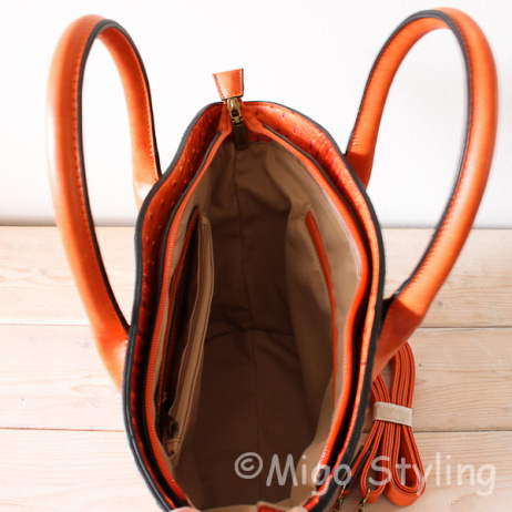 Croco tas Ibiza Oranje met hengsel 