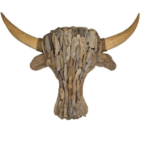 Driftwood kop buffel L drijfhout 