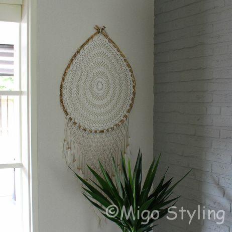 Dromenvanger macrame Druppel L wanddecoratie
