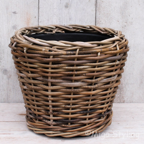 Trockentopf-Terrassenkorb aus Rattan, H29 cm