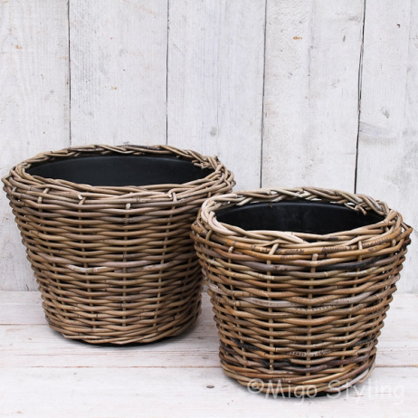 Drypot terrasmand rotan H35 cm