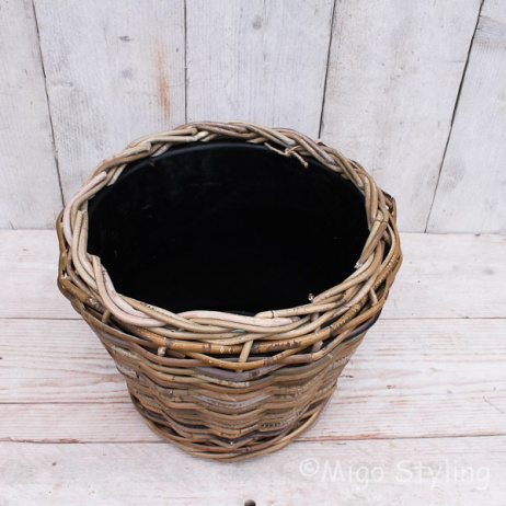 Trockentopf-Terrassenkorb aus Rattan, H29 cm