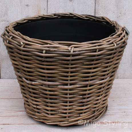 Drypot terrasmand rotan H35 cm