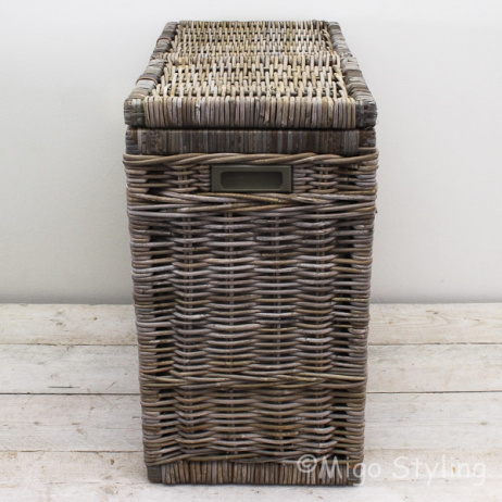 Duo wasmand met leren riem