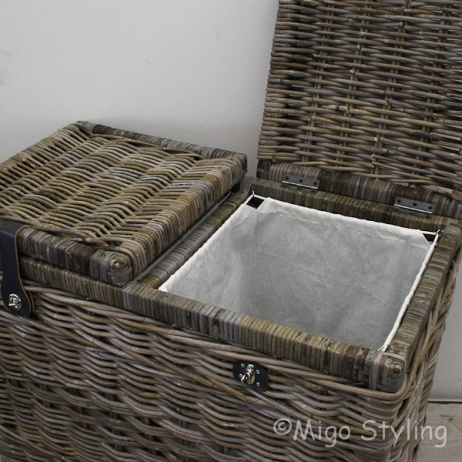 Duo Wäschekorb ledergürtel