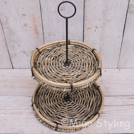 Etagere 2 lagen naturel 