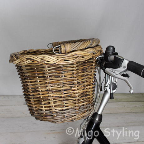 Fahrradkorb mit Haken Braun