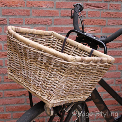 Fietsmand open taps grey rotan