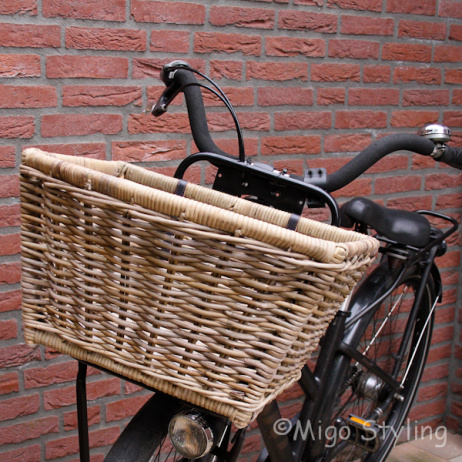 Fietsmand open taps grey rotan