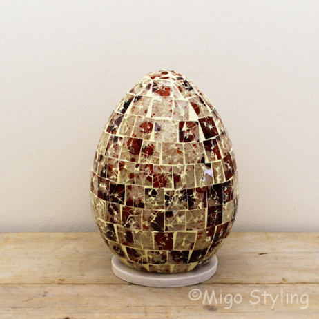 Gekleurde Mozaiek design tafellamp Egg (rood oranje)