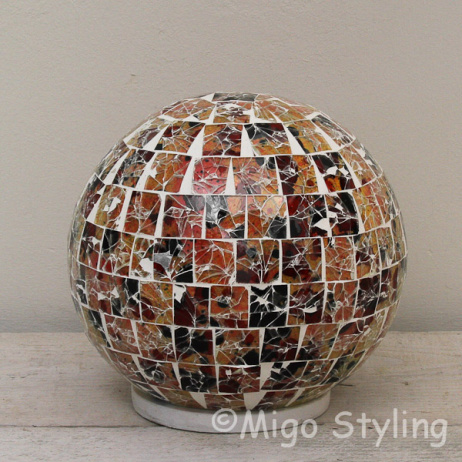 Farbige Mosaik-Design-Tischlampe Sphere (rot, orange, gelb, grün)