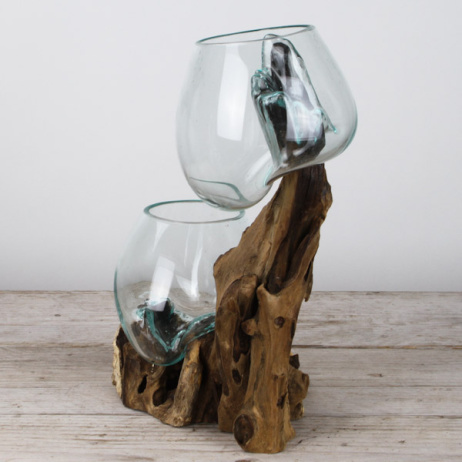 Tropfenvase aus Holz