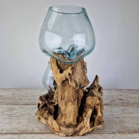 Tropfenvase aus Holz