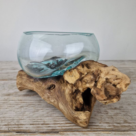 Glasschale auf Holz (c)