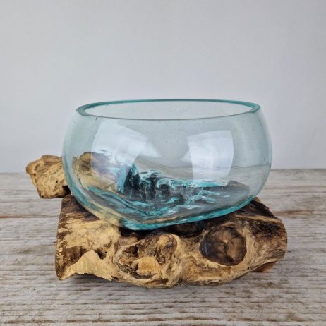 Glasschale auf Holz (c)