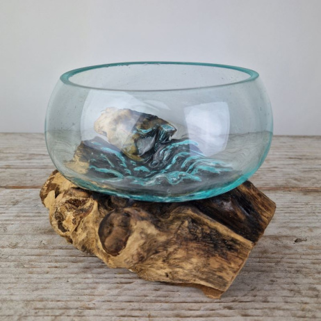 Glasschale auf Holz (c)