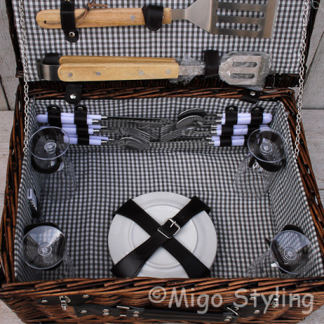 Grote rieten Luxe picknickmand