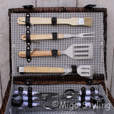 Grote rieten Luxe picknickmand