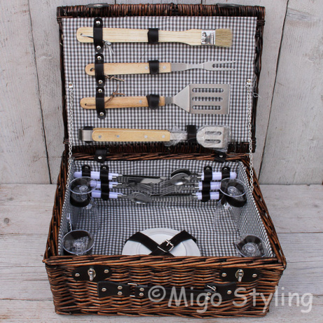 Grote rieten Luxe picknickmand  