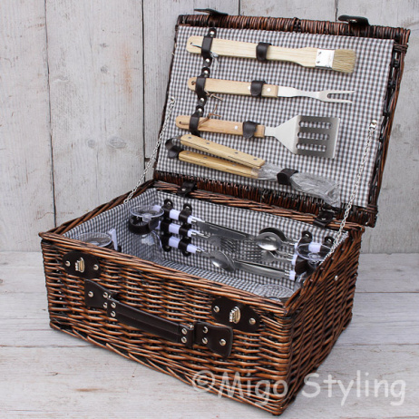 Grote rieten Luxe picknickmand