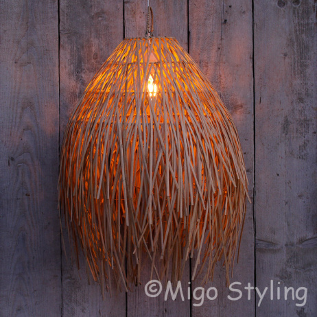 Hängelampe Raffia Natur klein
