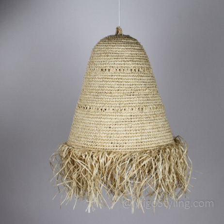 Hängelampe Wayan mit Raffia Bast Rand