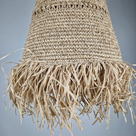 Hanglamp Wayan met raffia rand