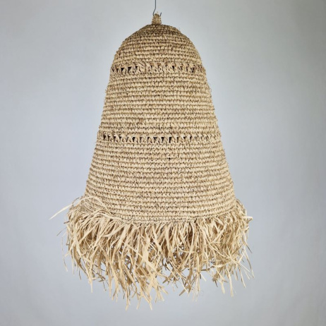 Hanglamp Wayan met raffia rand